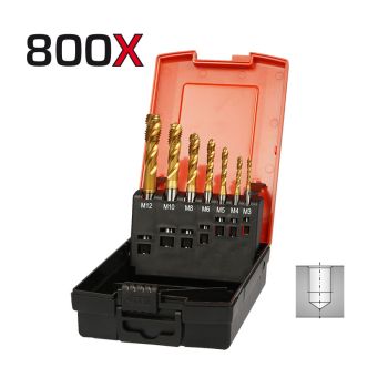 800X Gewindebohrer Set Sackloch M3-M12HSS-E / C / TN2 / DIN 371/376 / 6H / RSP40