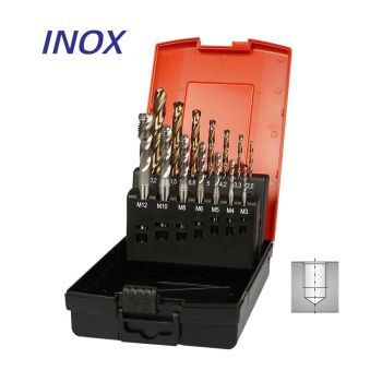 INOX Gewindebohrer Set Sackloch M3-M12inkl.Kernlochbohrer 6151B