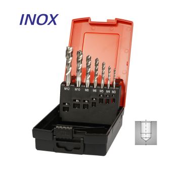 INOX Gewindebohrer Set Sackloch M3-M12HSS-E / C / DIN371/376 / 6H / RSP40 / Typ VA