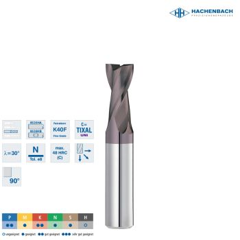 VHM Bohrnutenfräser Ø 82 Zähne / 8x16x63x8h5, D3/L3=7,7/27 / 6535HA