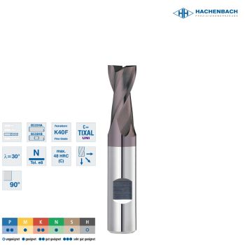 VHM Bohrnutenfräser Ø 82 Zähne / 8x16x63x8h5, D3/L3=7,7/27 / 6535HB