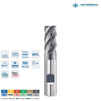 VHM Schaftfräser TROCUT Ø 85 Zähne / ER0,3 / 8x19x63x8h6, D3/L3=7,7/27