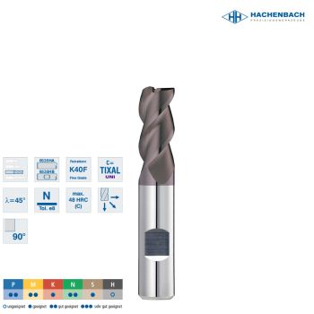 VHM Bohrnutenfräser Ø 83 Zähne / 8x19x63x8h5, D3/L3=7,7/27mm / 6535HB
