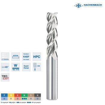 VHM HPC Schaftfräser AluStar XL Ø 83 Zähne / CF0,10 / 8x30x75x8h6 / 6535HA