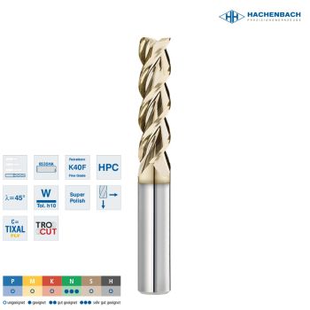 VHM HPC Schaftfräser AluStar XL Ø 83 Zähne / CF0,10 / 8x30x75x8h6 / 6535HA
