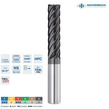 VHM Schaftfräser DynaStar Steel Ø 167 Zähne / ER0,3 / 16x64x125x16h6 / 6535HA
