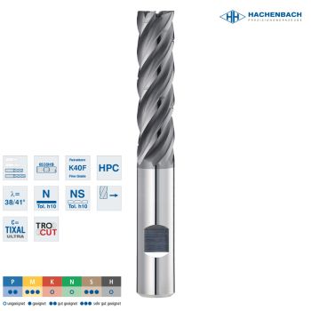 VHM Schaftfräser DynaStar INOX Ø 125 Zähne / ER0,3 / 12x45x100x12h6 / 6535HB
