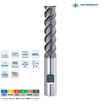 VHM Schaftfräser SpliCut DC Ø 10 XL4 Zähne / ER0,5 / 10x40x85x10h6 / 6535HB