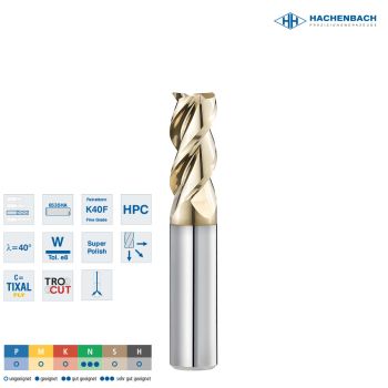 VHM Schaftfräser AluStar IK-Y Ø 163 Zähne / CF0,20 / 16x32x92x16h6, D3/L3=15,7/44