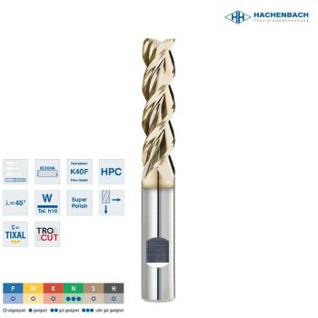 VHM HPC Schaftfräser AluStar XL Ø 83 Zähne / CF0,10 / 8x30x75x8h6 / 6535HB