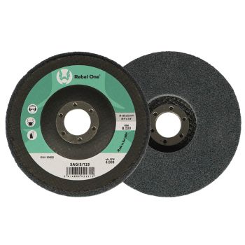 Rebel One Ø115x13x22,2mm SiC Härte 5verpresst auf Glasfaserteller 5.000-10.000 RPM