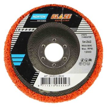 Keramik Reinigungsscheibe Ø 125x22 x-coarse schrägBlaze Rapid Strip, offene Struktur, orange