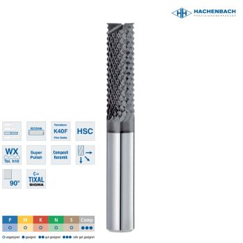 VHM-Nutfräser Composite Ø 10 M2 Zähne / 10x30x72x10h6 / 6535HA