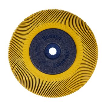 Sunburst Radialschleifbürste Set Ø152 K80 gelbTC gebogen, dünnere Borsten, m.Flansch u.Adapter