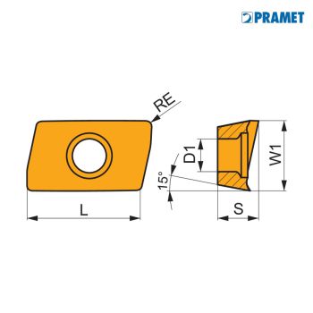 Pramet Wendeplatten ADEX 11T316FR-FA:HF7 Bild 1