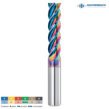 VHM Schaftfräser XL DC/Alu 5xD Ø 104 Zähne / CF0,10 / 10x50x100x10h6 / 6535HA