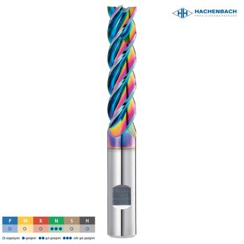 VHM Schaftfräser XL DC/Alu 5xD Ø 104 Zähne / CF0,10 / 10x50x100x10h6 / 6535HB