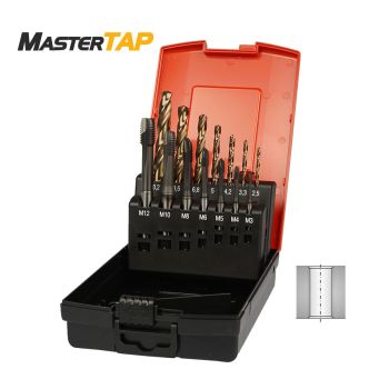Master Tap Gewindebohrer Set Durchgang M3-M12inkl.Kernlochbohrer 6151B