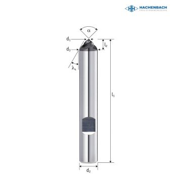 VHM Entgratfräser spiralisiert 90° Ø 10 SP4 Zähne / 90° 0/10x3,5x72x10h5 / 6535HB