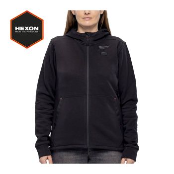12 V Akku-Heiz-Kapuzenpullover Damen - XSM12HHLBL5 - schwarz, ohne Akku u. Ladegerät