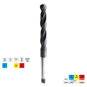Spiralbohrer HSS Ø 10mmDIN 345/N MK1 / GL=168mm / SL=87mm