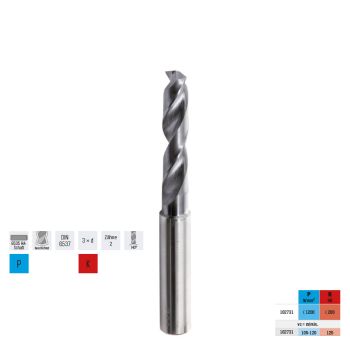 Bohrer VHM TiAlN 3xD StahlDIN6537 HA    1,00mm PREMUS-GP