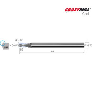 MIKRON CrazyMill Cool Square 1.5 x d0,30mm  - Z2 - Type A