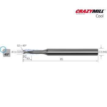 MIKRON CrazyMill Cool Square 5 x d0,30mm  - Z2 - Type C
