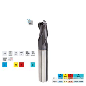 Schaftfräser VHM-TiAlN, Schutzfase Ø 3mmDIN6527 UNI 3-lg. PRETEC