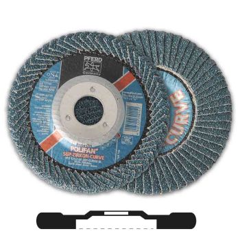 POLIFAN-Scheibe Ø125 K40 SGP-Zirkon CURVE MPFR radial