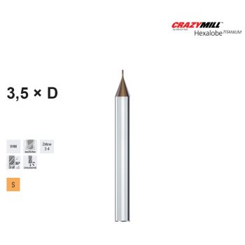 MIKRON CrazyMill Hexalobe Titanium 3.5 x d0,20mm  - Type B