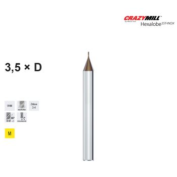 MIKRON CrazyMill Hexalobe SST-Inox 3.5 x d0,20mm  - Type B
