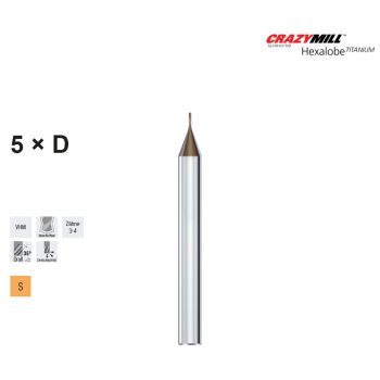 MIKRON CrazyMill Hexalobe Titanium 5 x d0,20mm  - Type C
