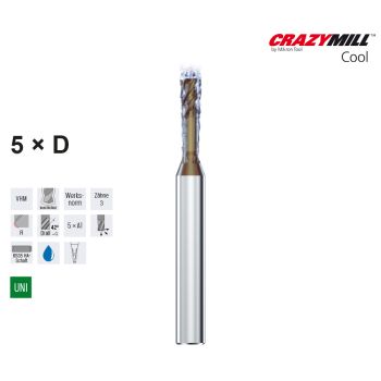 MIKRON CrazyMill Cool P&S Corner radius 5 x d1,00mm - R 0,10 - Z3 - Type C