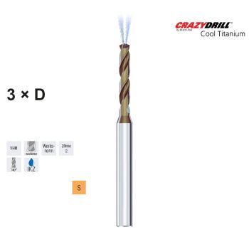 MIKRON CrazyDrill Cool Titanium PTC 3 x d1,00mm