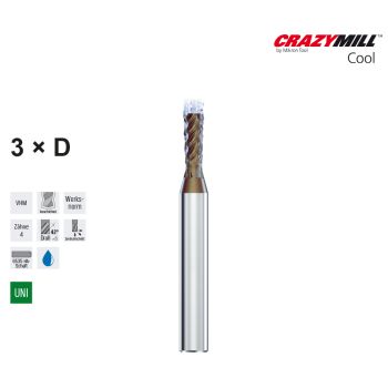 MIKRON CrazyMill Cool Square 3 x d1,00mm  - Z4 - Type M
