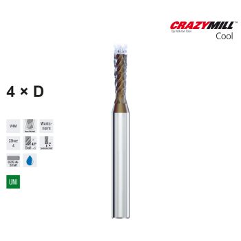 MIKRON CrazyMill Cool Square 4 x d1,00mm  - Z4 - Type N