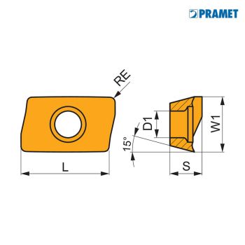 Pramet Wendeplatten ADMX 11T308SR-M M8340 Bild 1