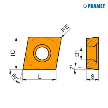 Pramet Wendeplatten CCMT 09T304E-FM T8430 Bild 1