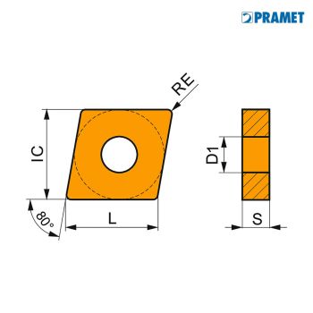 Pramet Wendeplatten CNMG 120404E-NM T8430 Bild 1