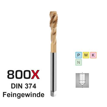800X Hochleistungsgewindebohrer M 16x1HSS-E / C / TN2 / DIN 374 / 6H / RSP40