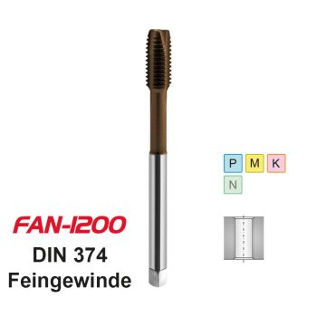 Tap Fan 1200 Maschinengewindebohrer M 10x1HSS-E-PM / B / TS / DIN 374 / 6H / Typ P/M/K/N