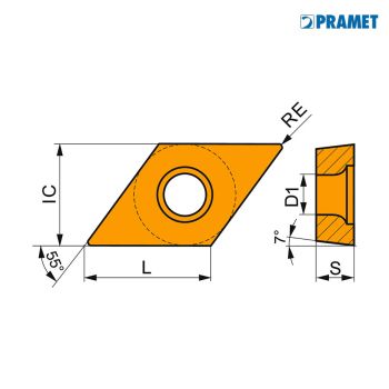 Pramet Wendeplatten DCMT 070202E-FM T8430 Bild 1
