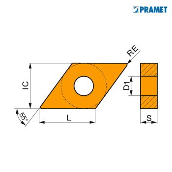 Pramet Wendeplatten DNMG 110404E-FM T8430 Bild 1