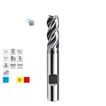 Schaftfräser VHM-TiAlN, UNIDIN6527 HB  4-lg. 10,00 PRETEC