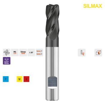 VHM Schaftfräser UNI Typ 856SW, Ø 10,0mm CR0,5Z4 / HB-Schaft Ø10mm / L=72mm / l=22mm